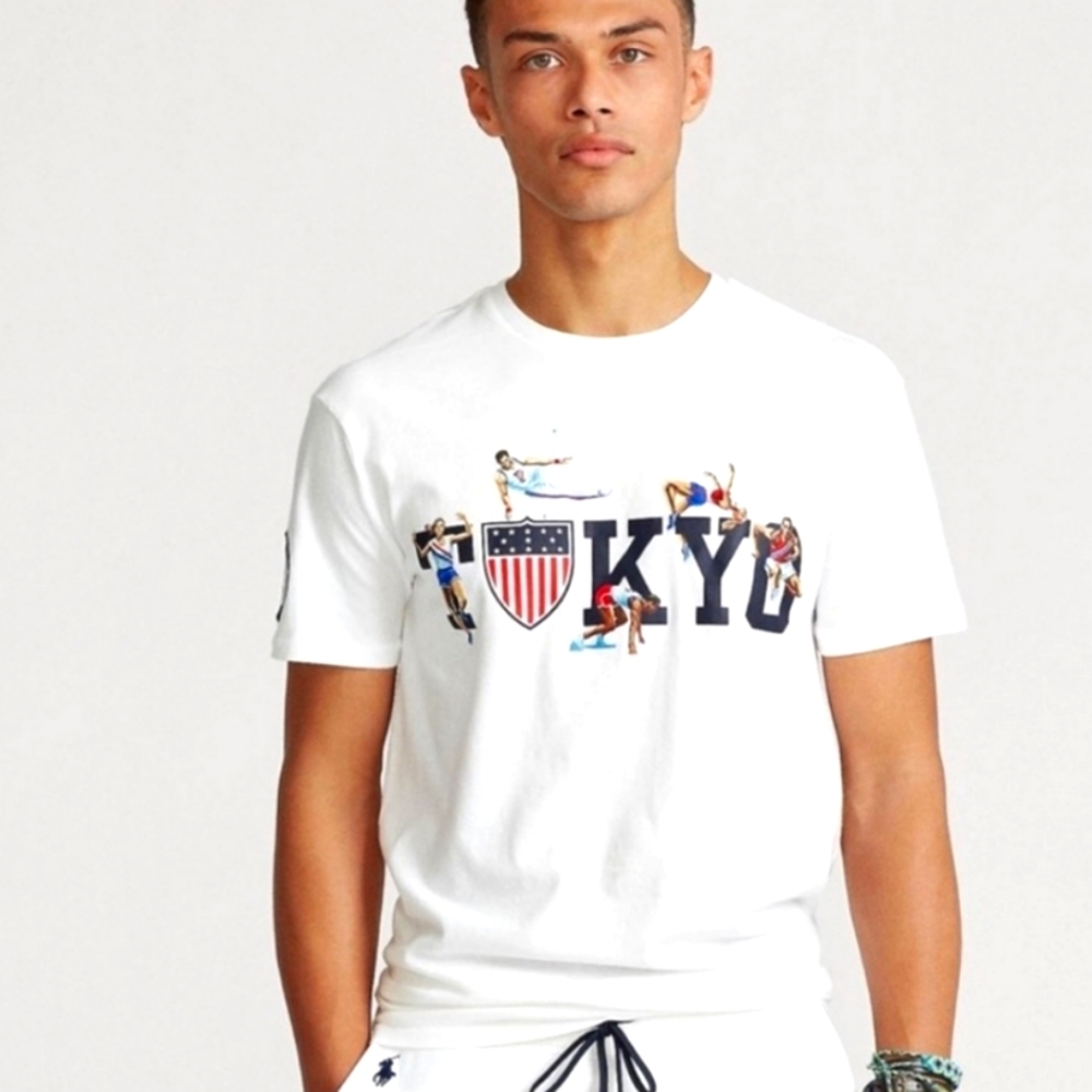 POLO Ralph Lauren USA Olympic Team Outfitter TOKYO White  Tee Shirt men's XXL